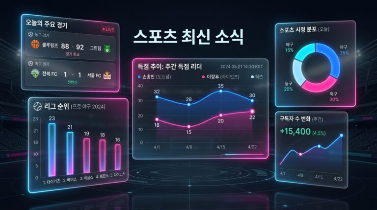 스포츠 최신 소식: 다양한 스포츠 종목의 최신 정보와 분석
